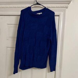 Elegant Royal Blue Women's Crew Neck Sweater